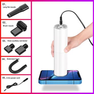 Handheld Stofzuiger 120W Krachtige Zuigkracht Mini Vacuüm Cleaner12V Auto Handhelmini Auto Draagbare wit