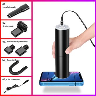 Handheld Stofzuiger 120W Krachtige Zuigkracht Mini Vacuüm Cleaner12V Auto Handhelmini Auto Draagbare zwart