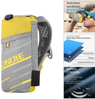 Handheld Water Fles Opbergtas Telefoon Houder Pouch Hydratatie Pack Sport geel