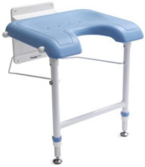 Handicare Douchezitting Handicare Linido met Hulppoten Opklapbaar Blauw en Wit