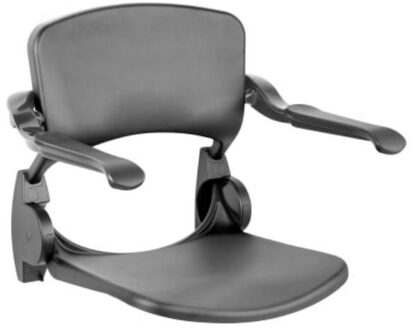 Handicare douchezitting opklapbaar met rug en armleuning antraciet