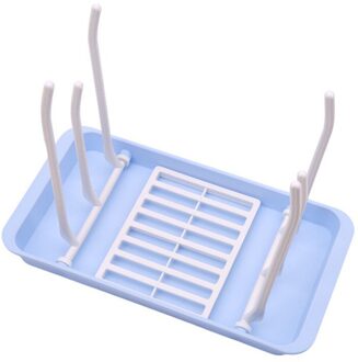 Handige Baby Fles Droger Rack Eenvoudige Boom Vorm Cleaning Droogrek Plank Keuken Voeden Houder Gereedschappen blauw