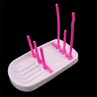 Handige Baby Fles Droger Rack Multifunctionele Antibacteriële Opknoping Cleaning Droogrek Plank Keuken Voeden Houder Te roos rood