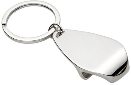 Handige flesopener sleutelhanger Zilver - One size