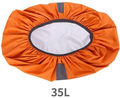 Handige Rugzak Regenjas 2 Kleur Waterdicht Camo Mode Reflecterende Cover Wandelen Nylon Duurzaam Bagage Bag Case Fietsen oranje 35L