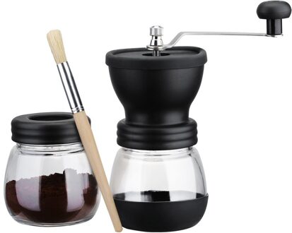 Handkoffiemolen met Opslag Jar, Zachte borstel, Conische Keramische Burr Rustig en Draagbare
