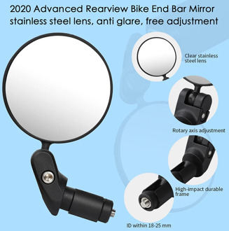 Handlebar End Bike Mirror Mountain Road Bike MTB Cycling Riding Mirror Back Rear View Rearview Mirror Bicycle Accessories