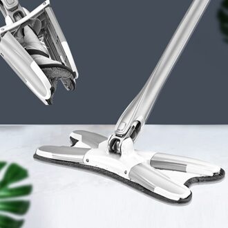 Handleiding Extrusie Floor Mops Met 3 Mop Doeken X-Type Platte 360 ° Graden Squeeze Mop Hand-Gratis wassen Huishoudelijke Schoonmaken Tool