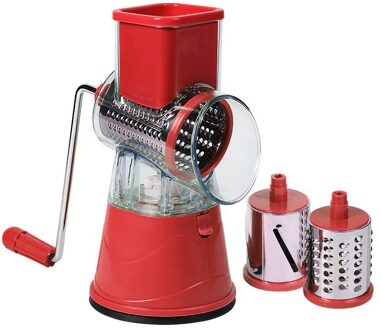 Handleiding Groente Aardappel Roller Cutter Rvs Blade Keuken Slicer Roller Snijmachine Handheld Voedsel Processor rood