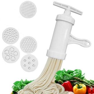 Handleiding Noodle Maker Druk Pasta Maker Machine Crank Cutter Kookgerei Met 5 Drukken Mallen Maken Spaghetti Keuken Koken Gereedschap