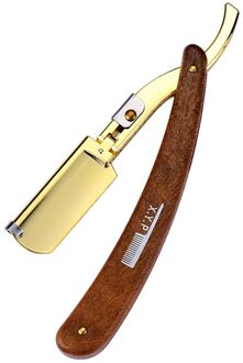Handleiding Scheerapparaat Professionele Straight Edge Rvs Scherpe Kapper Razor Folding Scheren Scheermes Ontharing Tool Professionele goud