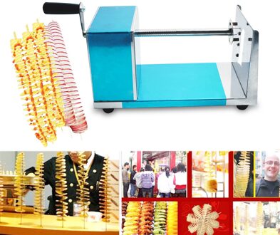 Handleiding Spiraal Aardappel Snijders Hand Crank Rvs Aardappel Machine Frieten Twisted Aardappelen Snijmachine Spiraal Hond Chopper