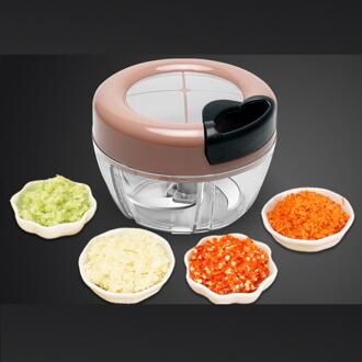 Handleiding Voedsel Chopper Voor Groente Fruit Noten Uien Chopper Hand Pull Vleesmolen Mixer Keukenmachine Keuken Tool grijs kort