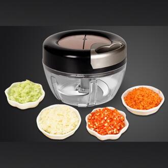 Handleiding Voedsel Chopper Voor Groente Fruit Noten Uien Chopper Hand Pull Vleesmolen Mixer Keukenmachine Keuken Tool zwart kort