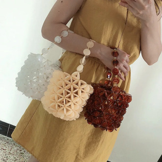 Handmade Beaded Bucket Female Bag Designer Bag Famous Brand Ladies Bag Fashion Women Shoulder Bag Vacation Leisure Beach Bag
