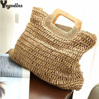 Handmade Bohemian 2020 Straw Handbags for Women Large Capacity Totes Bag Beach Travel Woven Top-Handle Summer Female Bags