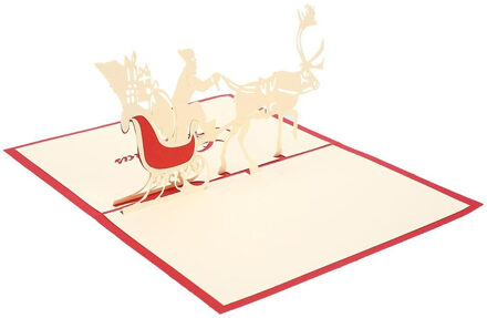 Handmade Cards 3D Year Card Postcards Christmas Postcard Pop Up Christmas Diy Year Red Birthday