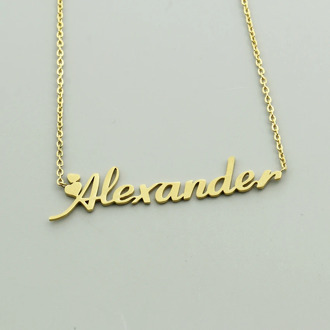 Handmade Custom Script Name Pendant Necklace Personalized Nameplate Letters Necklace Christmas Gift Jewelry For Children 3 Color