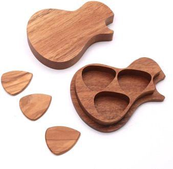 Handmade Wooden Guitar Pick Box and Picks Guitar Pick Plectrum Storage Box Guitar Accessories