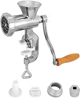 Handmatige Vleesmolen & Worst Noodle Gerechten Handheld Maken Gadgets Mincer Pasta Maker Crank Home Kitchen Cooking Gereedschap licht grijs