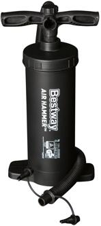 Handpomp - Flexibele slang met 3 ventieladapters - Zwart