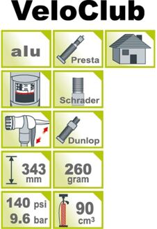 handpomp met drukmeter aluminium zilver Zilverkleurig