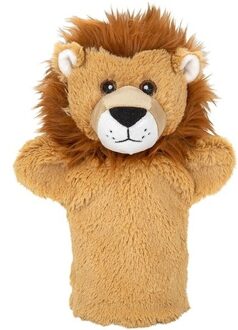 handpop Leeuw - 24 cm - poppenkast dieren poppen - Handpoppen Bruin