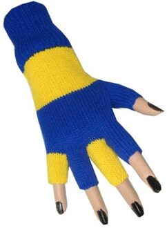 Handschoen blauw/geel