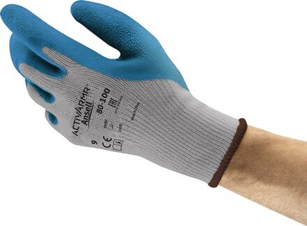Handschoen | maat 10 blauw/grijs | EN 388 PSA-categorie II | polyester/katoen | 12 paar - 80-100-10 80-100-10