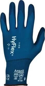 Handschoen | maat 10 donkerblauw | EN 388 PSA-categorie II | nylon-Spandex m.nitrilschuim | 12 paar - 11-818-10 11-818-10