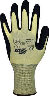 Handschoen | maat 10 geel/zwart | EN 388 PSA-categorie II | nylon met natuurlatex | 12 paar - 3750/10 - 3750/10