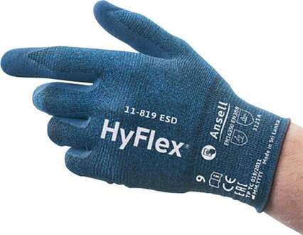 Handschoen | maat 11 blauw | EN 388, EN 16350 PSA-categorie II | EN 388, EN 16350 | 12 paar - 11-819-ESD-11 11-819-ESD-11
