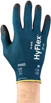 Handschoen | maat 9 groenblauw/zwart | EN 388:2016 PSA-categorie II | nylon m.polyurethaan | 12 paar - 11-616/9 11-616/9