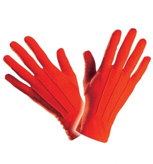 Handschoen rood kort - Verkleedhandschoenen