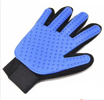Handschoen Voor Dier Hond Haar Borstel Kam Handschoen Voor Katten Huisdier Reiniging Massage Grooming Supply Furmins Vinger Reiniging Haar handschoen Blauw / rechtsaf hand
