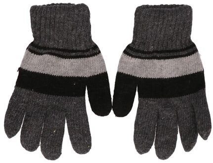 Handschoenen donkergrijs/gestreept voor jongens