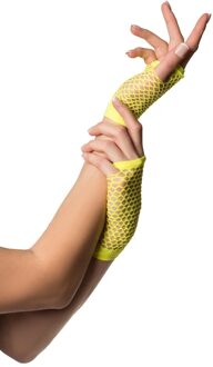 Handschoenen - Geel - Vingerloos - Net - Kort - Fluor / neon