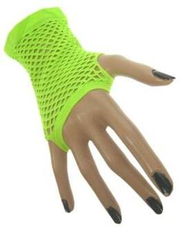 Handschoenen - Groen - Vingerloos - Net - Kort - Fluor, neon