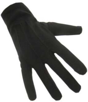Handschoenen katoen kort zwart luxe (Piet) - Maat S