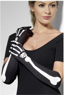 Handschoenen Lang Skeletprint - One Size