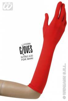 Handschoenen lycra 37cm rood Rood - Zalm