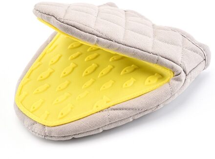 Handschoenen Ovenwanten 1Pc Slicone Bakken Accessoires Hand Clip Antislip Keuken Benodigdheden Magnetron Handschoenen geel