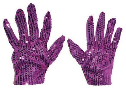 Handschoenen Paars Pailletten Paars - Lila