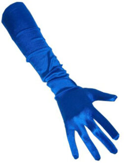 Handschoenen satijn blauw