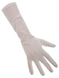 Handschoenen stretch wit luxe nylon Wit - Transparant