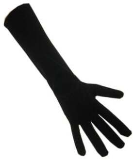 Handschoenen stretch zwart luxe nylon mt XS = 32 cm