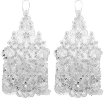 Handschoenen Voor Meisjes Prinses Handschoenen Meisjes Trouwjurk Handschoen Kostuum Accessoire Kant Diamant Prestaties Fotografie wit