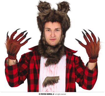 Handschoenen Weerwolf Met Nagels Bruin - Kastanje