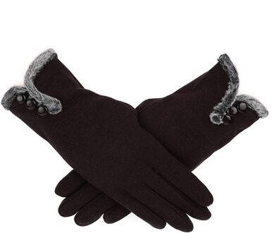Handschoenen Winter Warm Novelty Vrouwen Kasjmier Warm Houden Rijden Volledige Vinger Handschoenen Screen Перчатки Guantes De Otoño E Invierno. Bruin