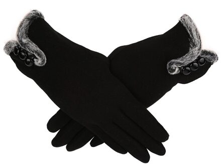Handschoenen Winter Warm Novelty Vrouwen Kasjmier Warm Houden Rijden Volledige Vinger Handschoenen Screen Перчатки Guantes De Otoño E Invierno. zwart
